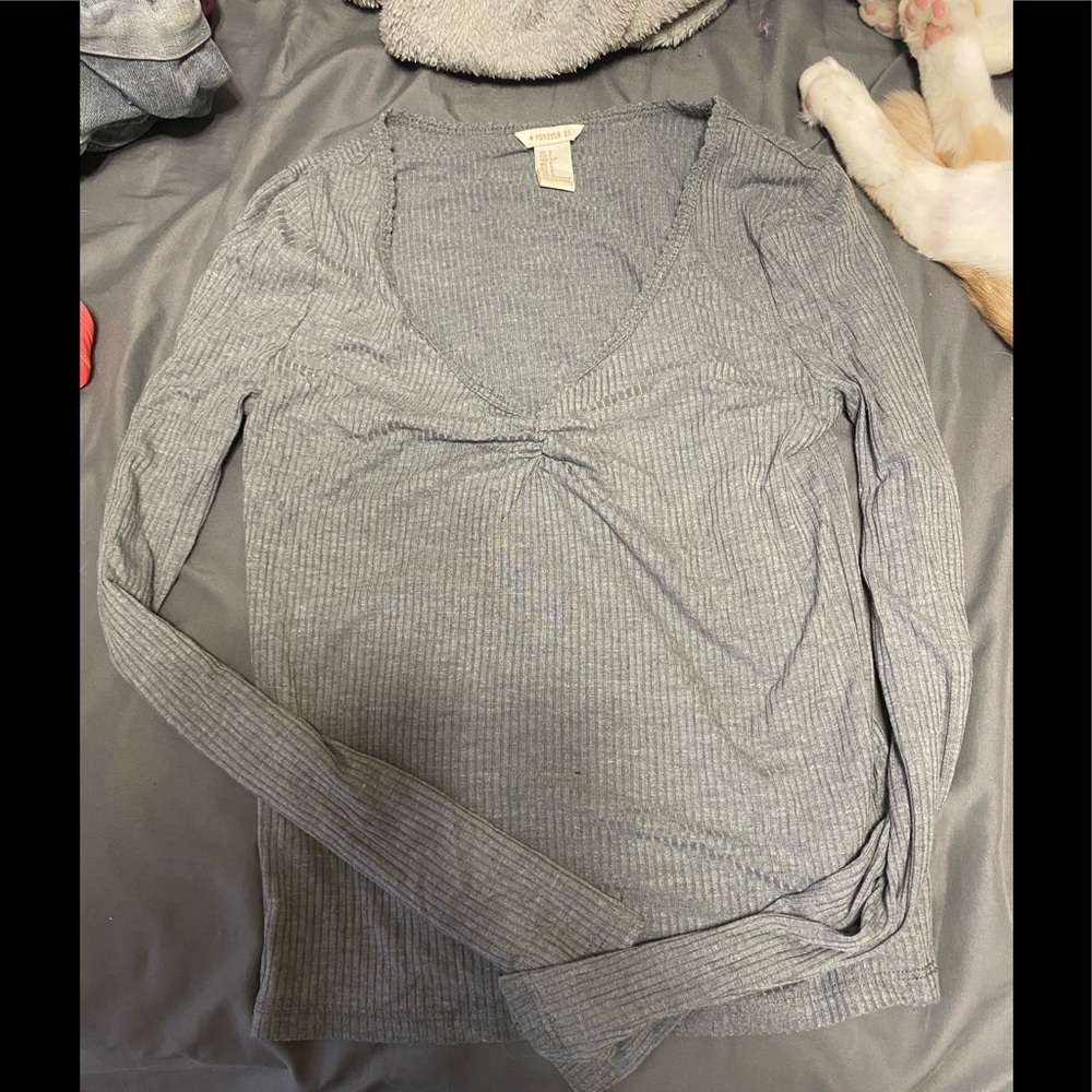 Gray crop top
